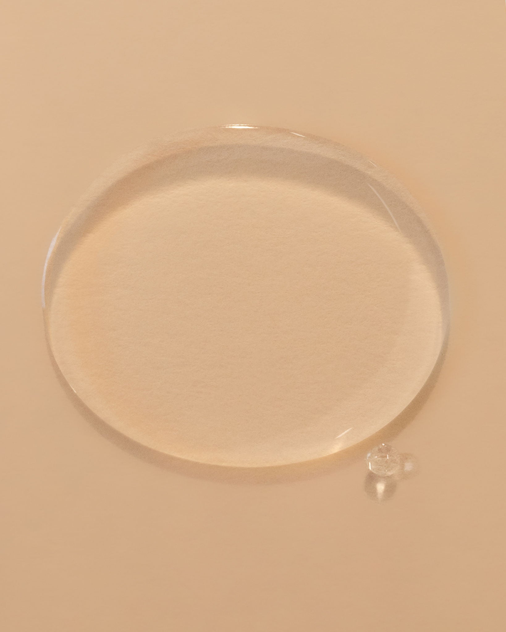 A swatch photo of baby oil skincare.